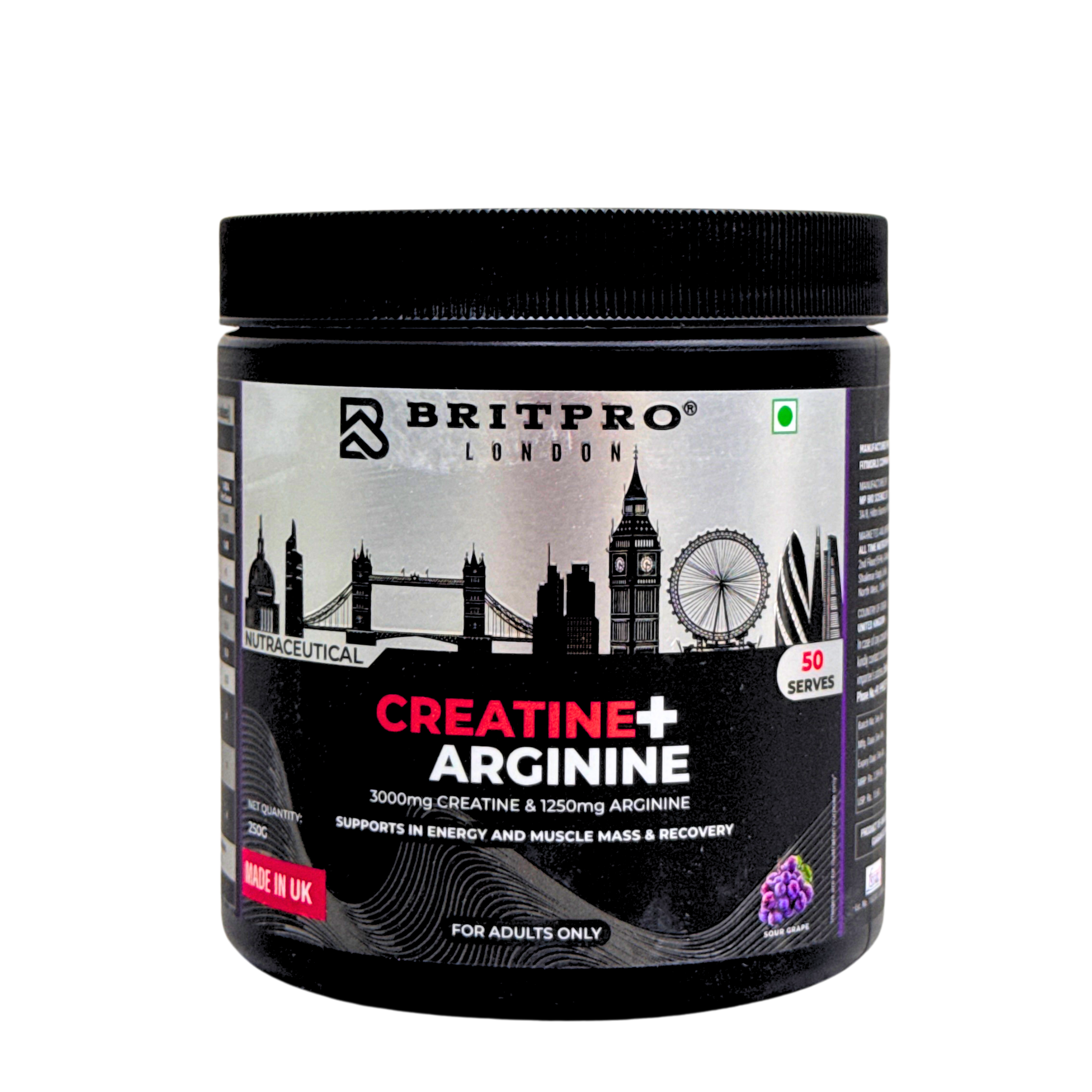 BRITPRO London Creatine + Arginine 250G