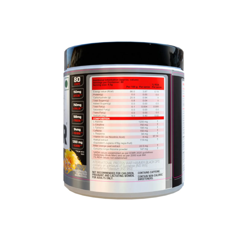 International Protein Black Ops War Hammer Pre-Workout (Australian) 360g