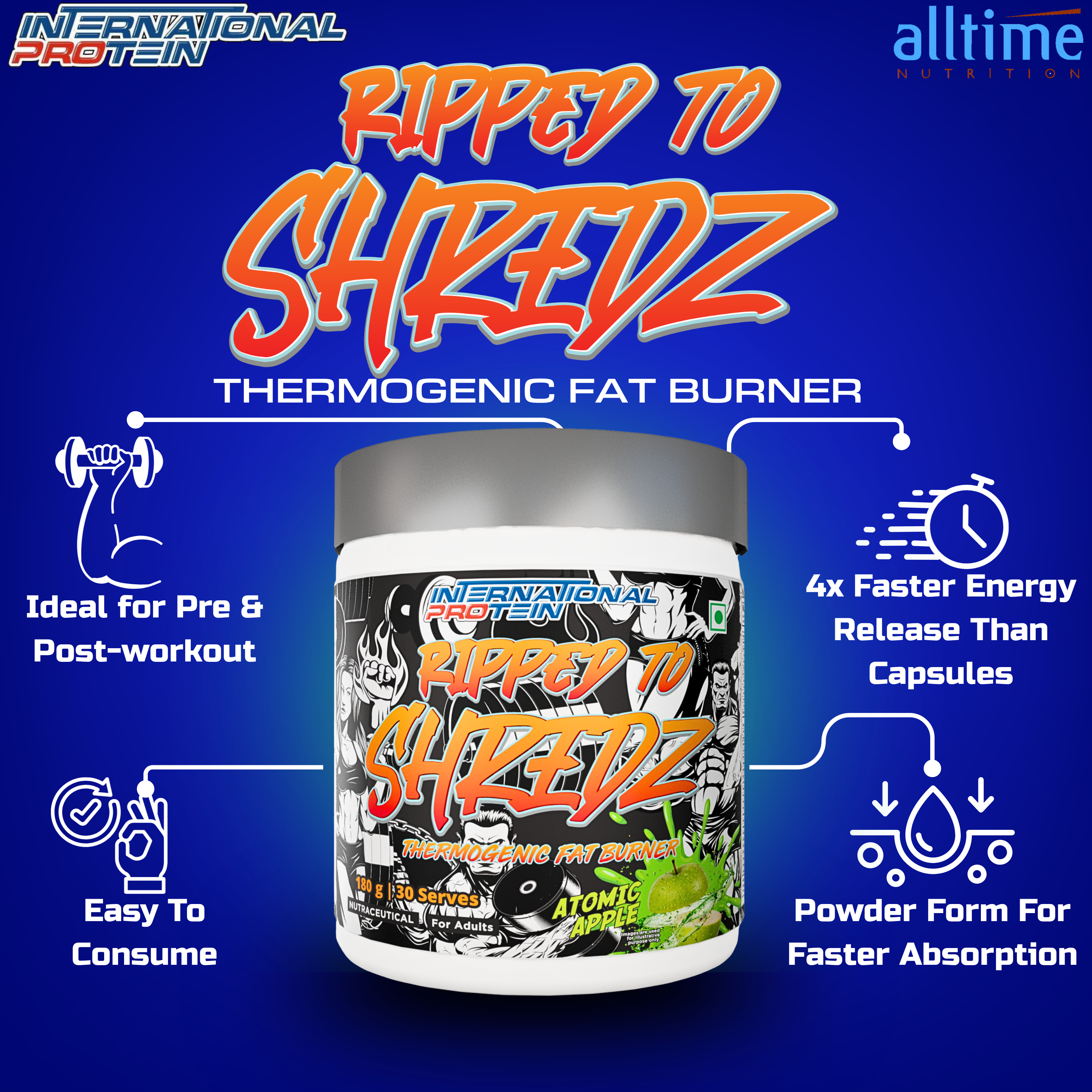 International Protein Ripped to Shredz -180g