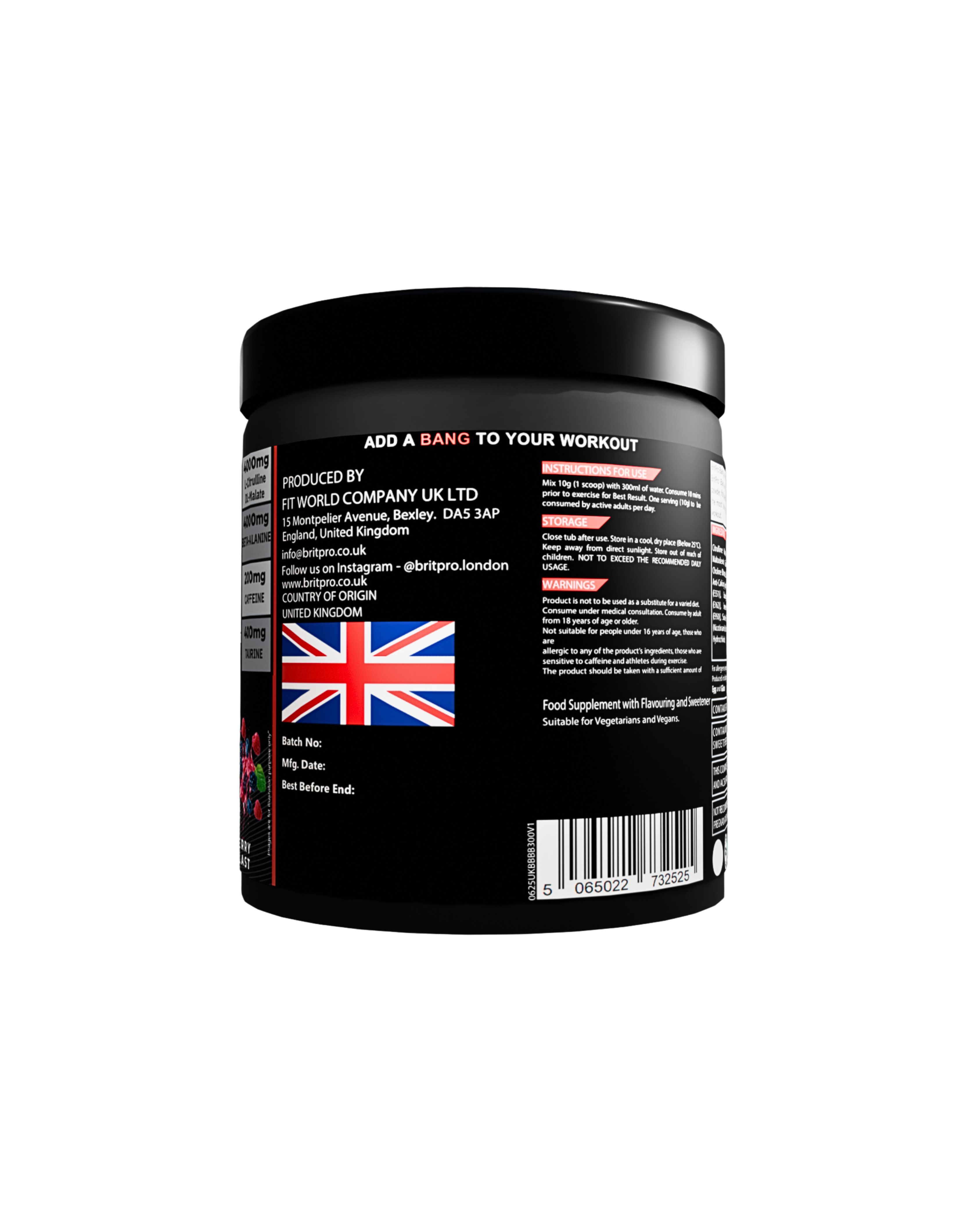 BRITPRO London® BANG BANG Pre-Workout