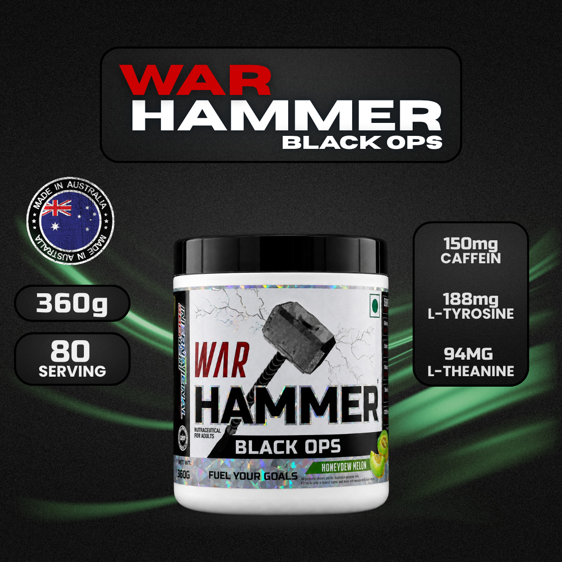 International Protein Black Ops War Hammer Pre-Workout (Australian) 360g
