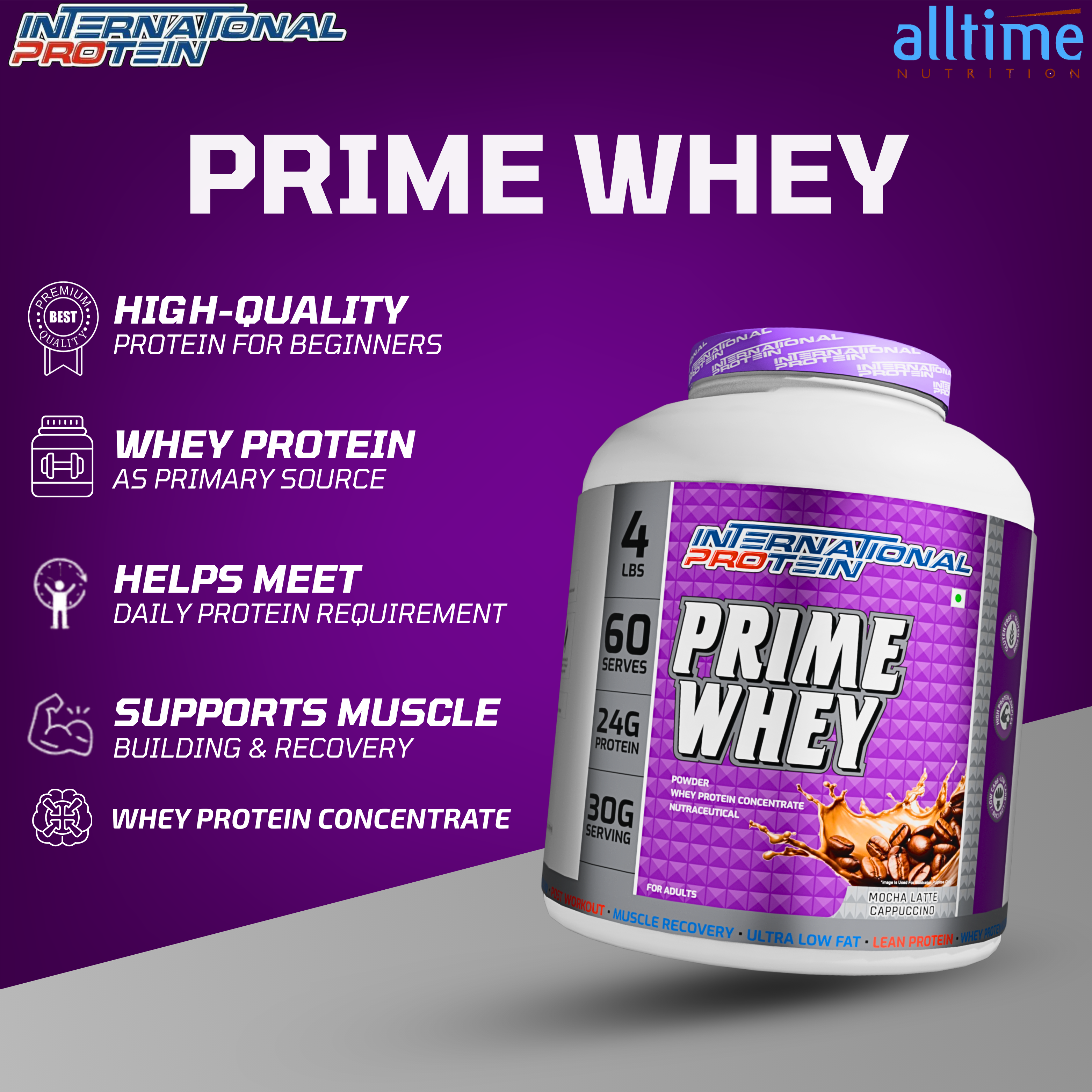 International protein prime whey 4lbs India
