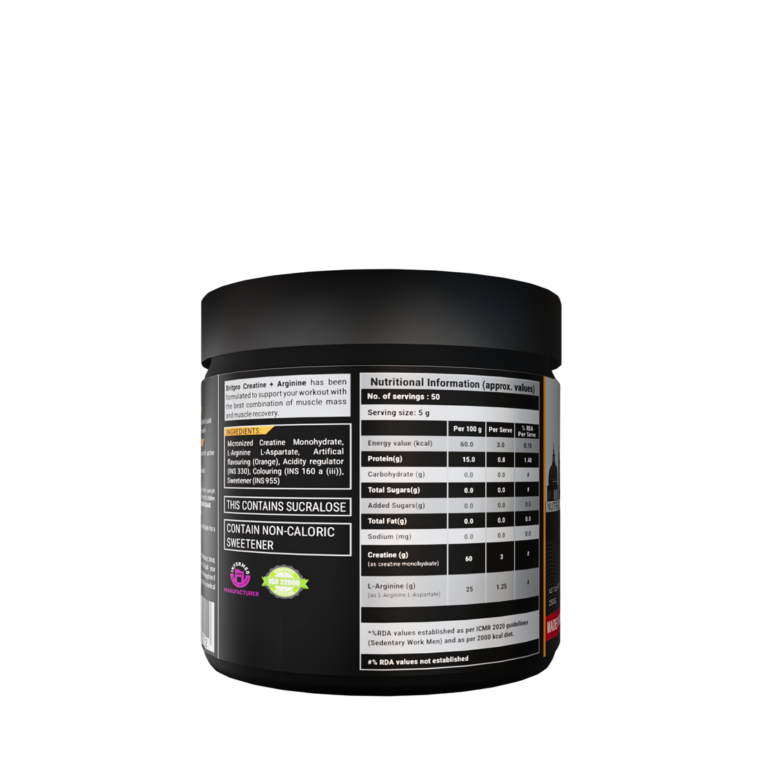 BRITPRO London Creatine + Arginine 250G