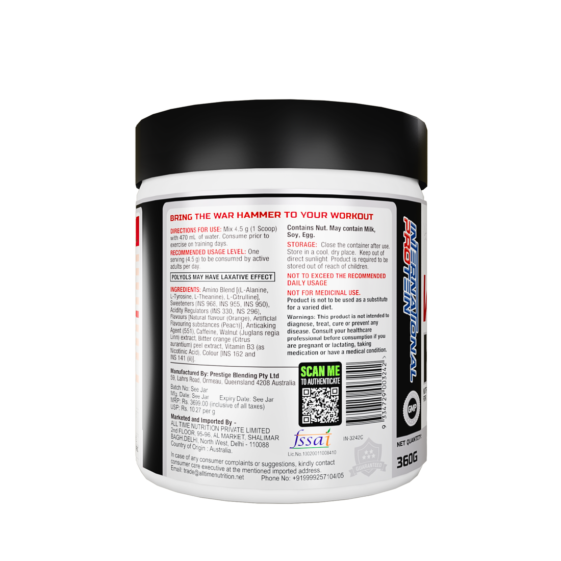 International Protein Black Ops War Hammer Pre-Workout (Australian) 360g