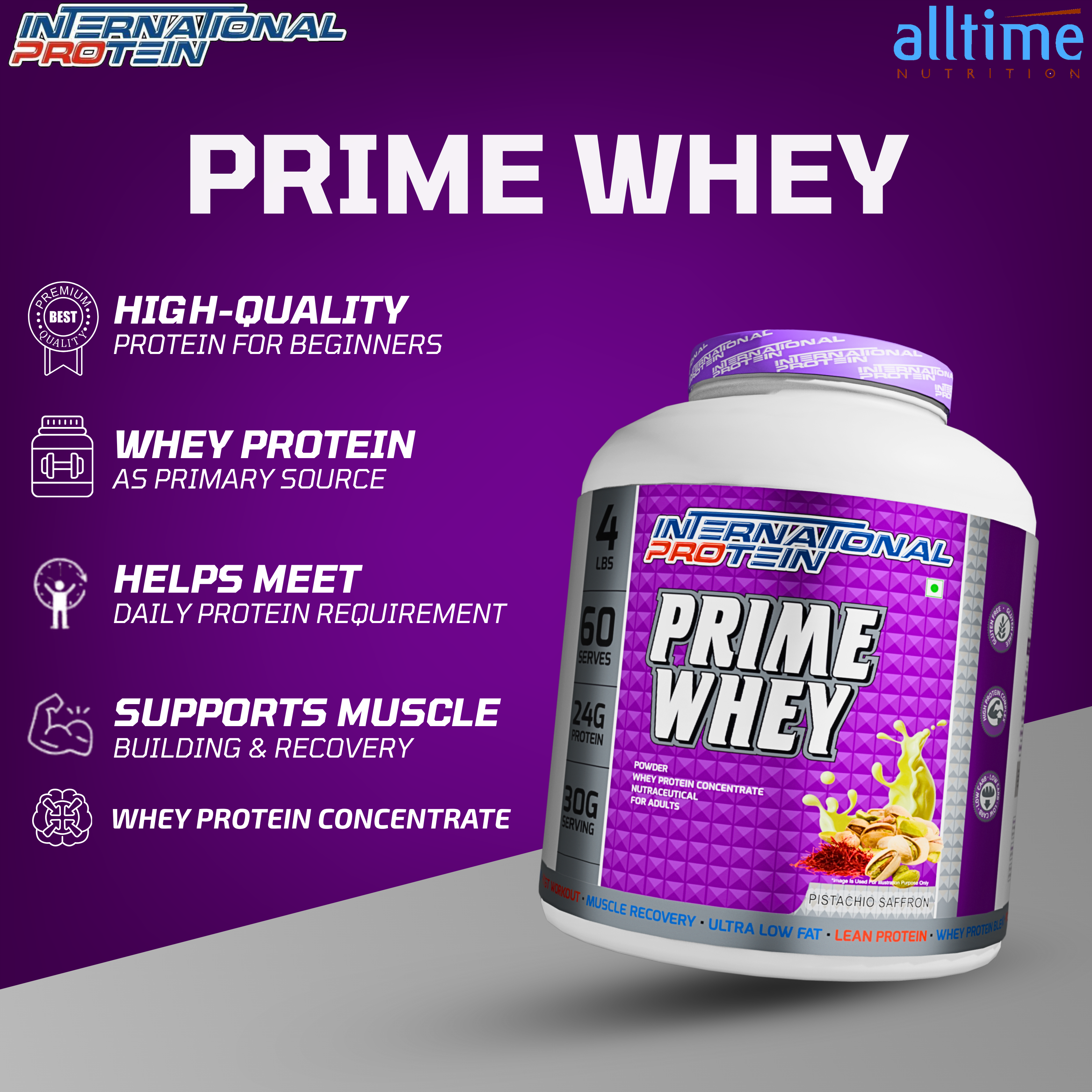 International protein prime whey 4lbs India