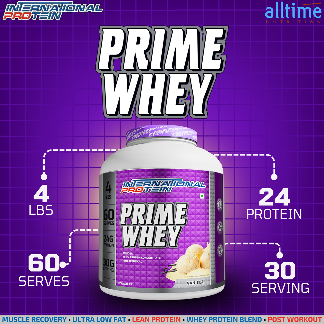 International protein prime whey 4lbs India
