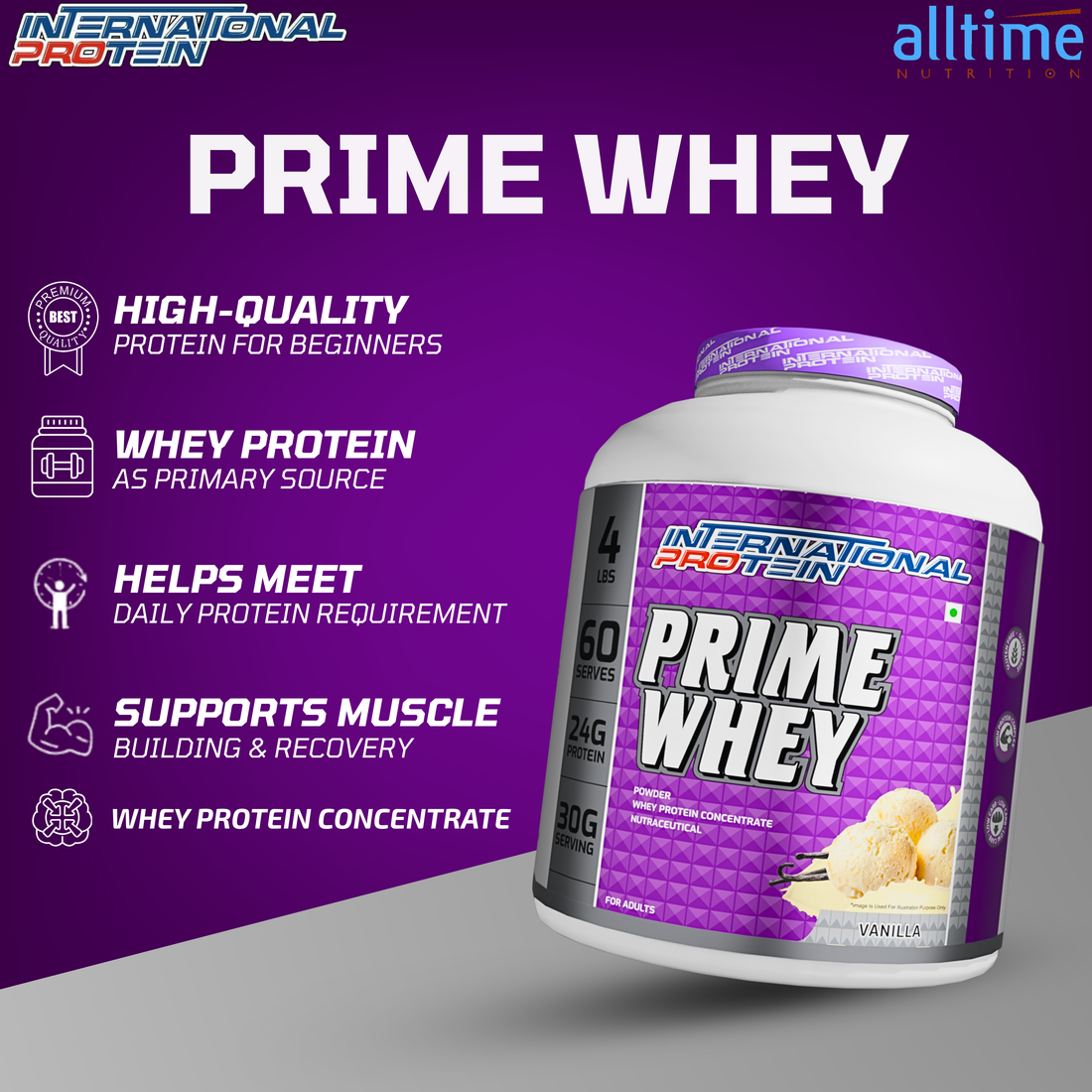 International protein prime whey 4lbs India