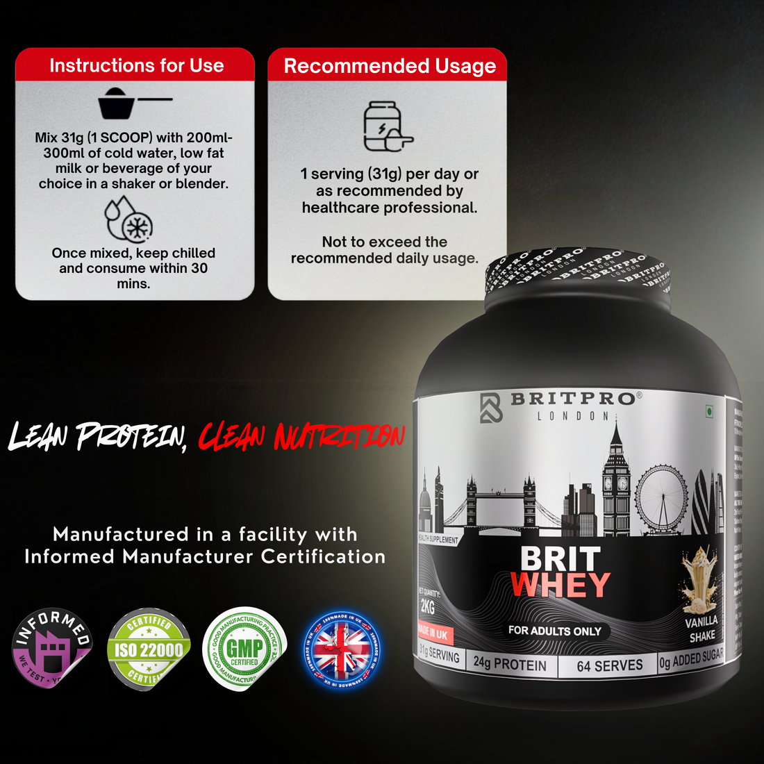 BRITPRO London BRIT Whey 2KG